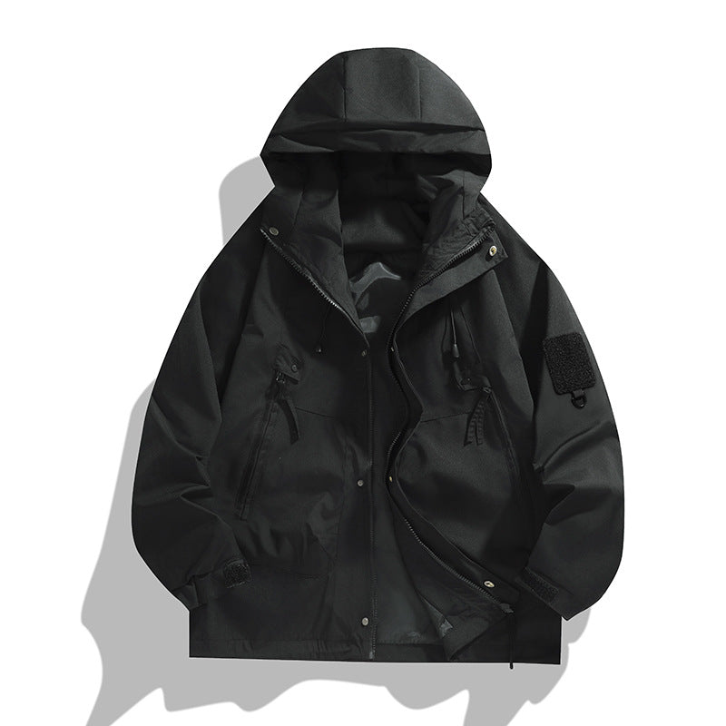 Men's lightweight outdoor jacket with modern pockets and adjustable hood collar Lisslune