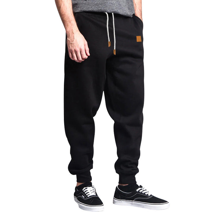 Men's Comfortable Leisure Pants with Elastic Waistband and Side Pockets Lisslune