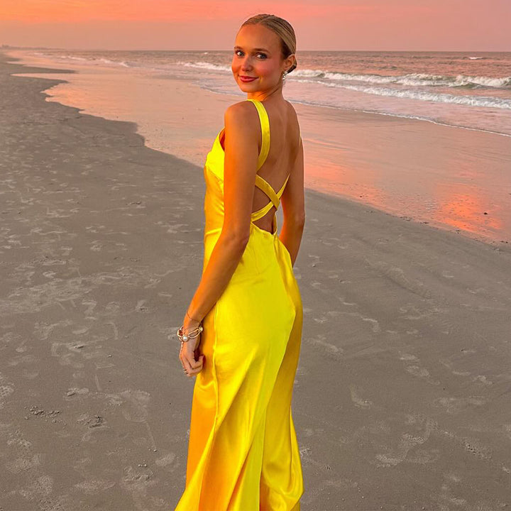 Women's Summer Maxi Dress with Elegant V-Neck and Flowing Silhouette Lisslune