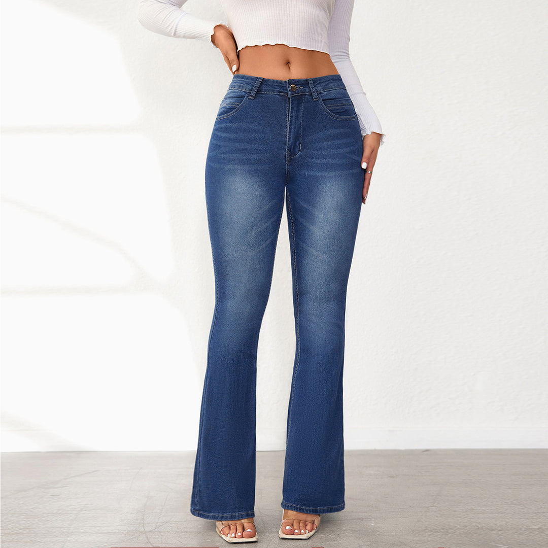 Women's Flared Jeans with High Waist and Comfortable Fit Lisslune