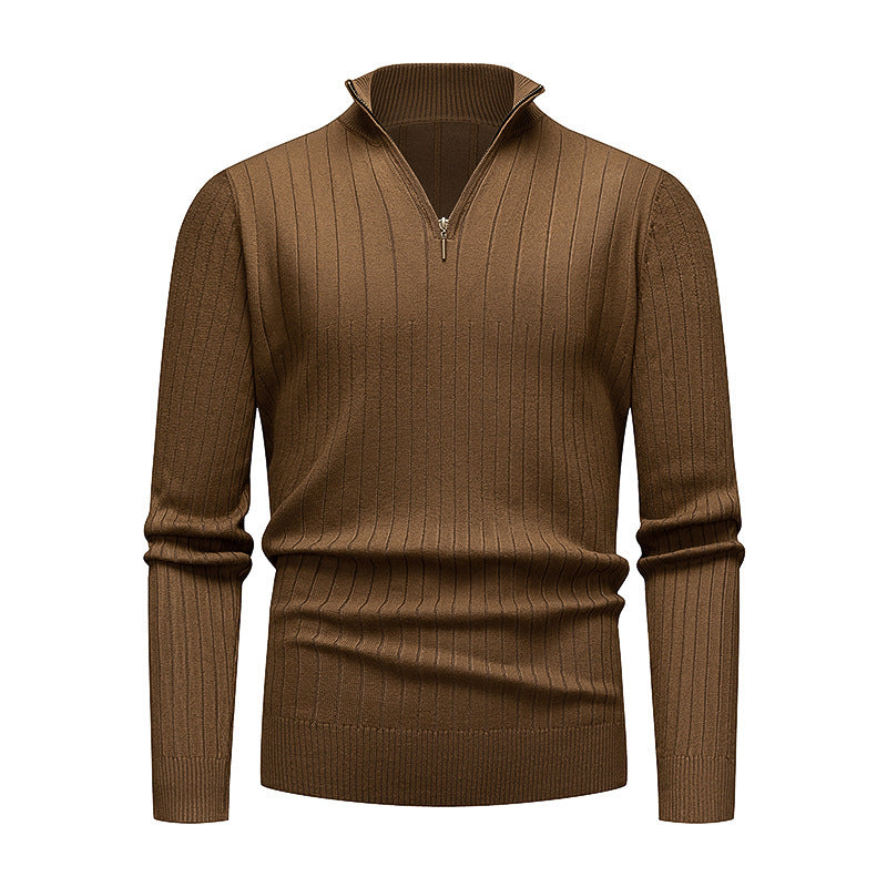 Men's high-quality knitted sweater with modern stand-up collar and zipper Lisslune