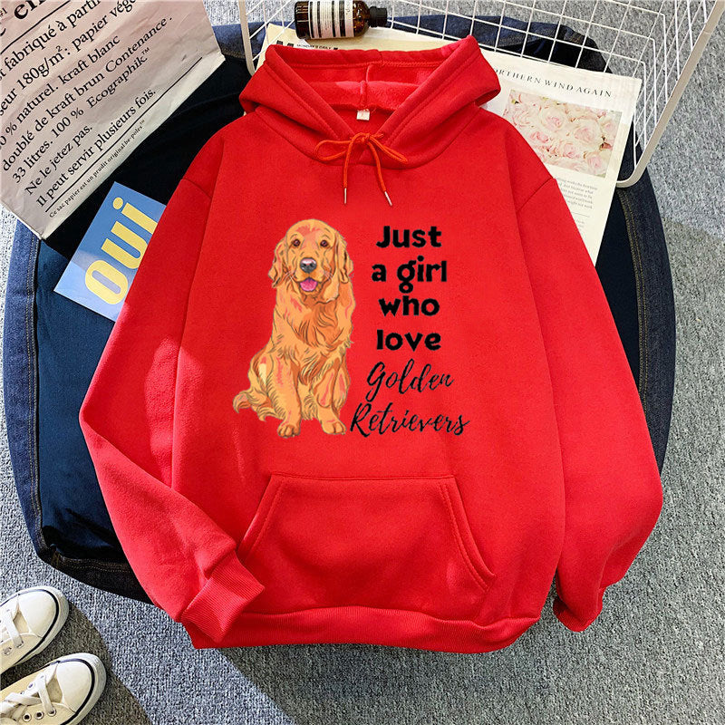 Women's Hoodie with Loving Golden Retriever Motif Lisslune