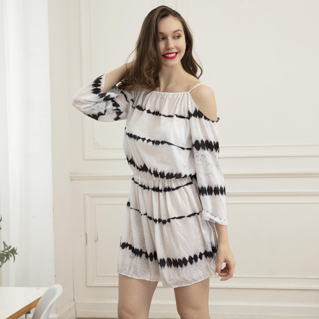 Women's airy summer dress with refined cut-out and elastic waistband Lisslune