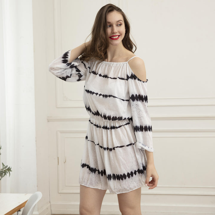 Women's airy summer dress with refined cut-out and elastic waistband Lisslune