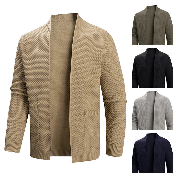 Men's cardigan with textured design and practical pockets Lisslune