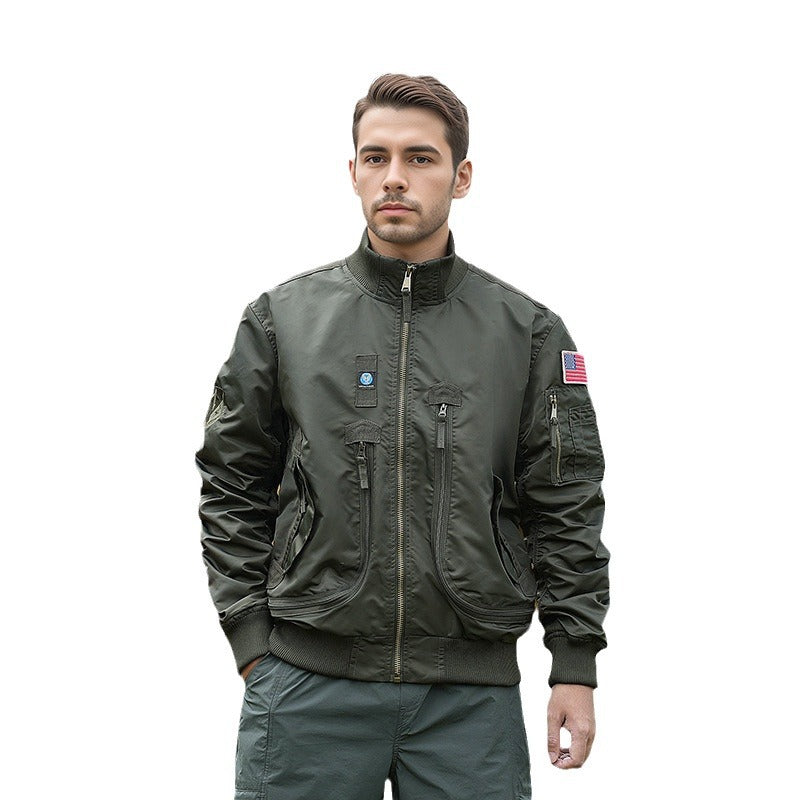 Men's technical bomber jacket with functional pockets Lisslune