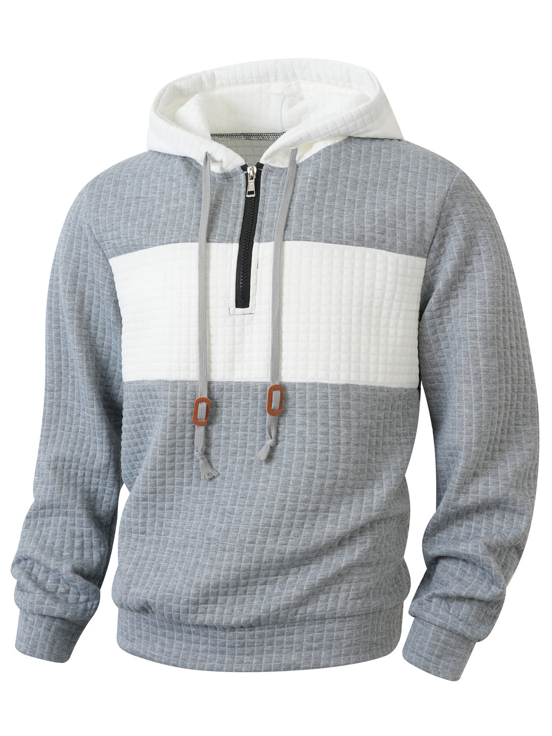 Men's hoodie with 1/4 zipper and textured design Lisslune