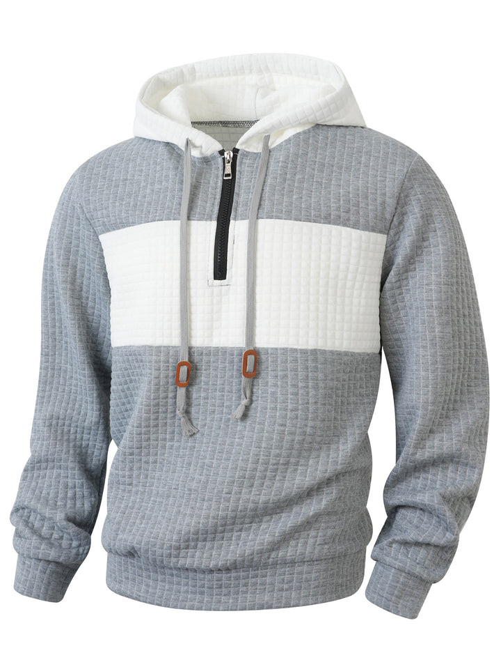 Men's hoodie with 1/4 zipper and textured design Lisslune