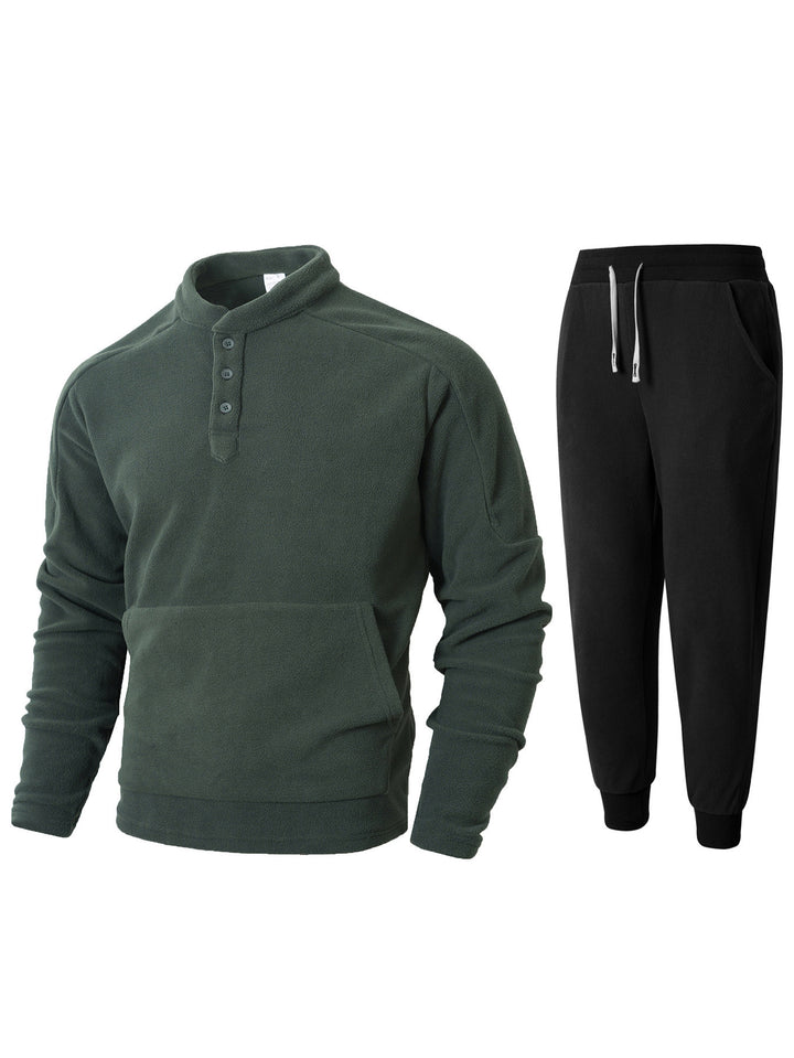 Men's fleece sweatshirt with high collar and practical side pockets Lisslune