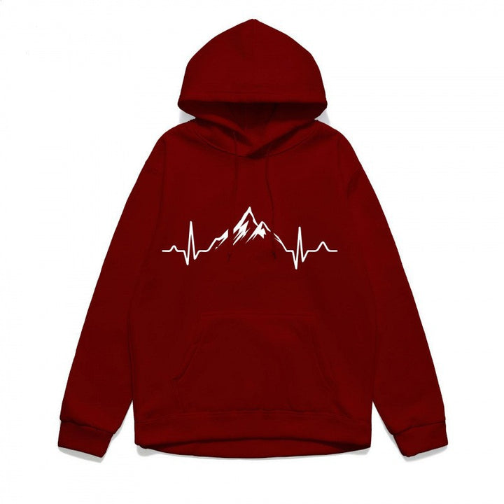 Women's hoodie with stylish mountain motif and high-quality cotton Lisslune