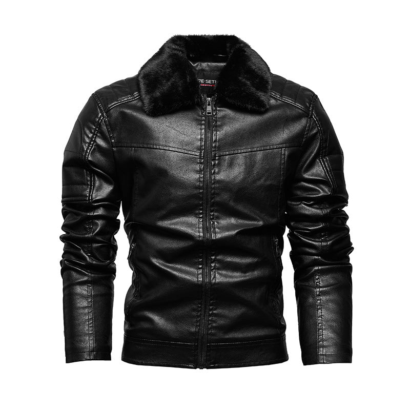 Men's Biker Jacket with Soft Lining and Side Zip Pockets Lisslune