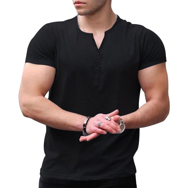 Men's Short Sleeve Shirt with Classic Collar and Fashionable Button Closure Lisslune