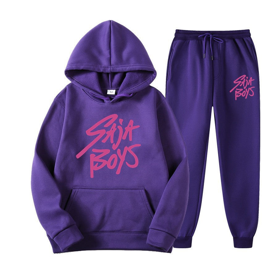 Women's hoodie and jogger set with modern graphic print Lisslune