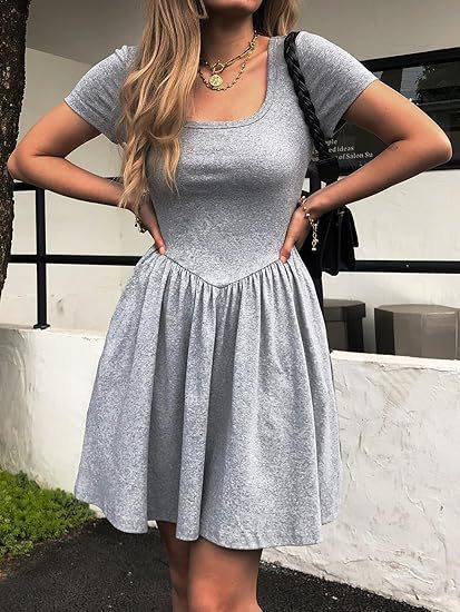 Damen Kurzarm Kleid Lisslune