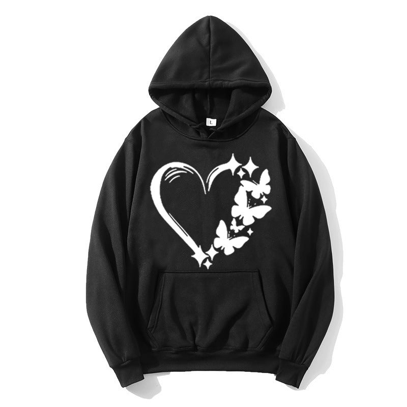 Women's hoodie with creative heart and butterfly design Lisslune