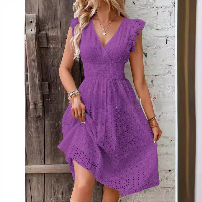 Women’s summer dress with elegant lace sleeves Lisslune