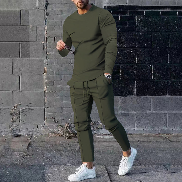 Men's sporty long-sleeve top with practical jogging pants Lisslune