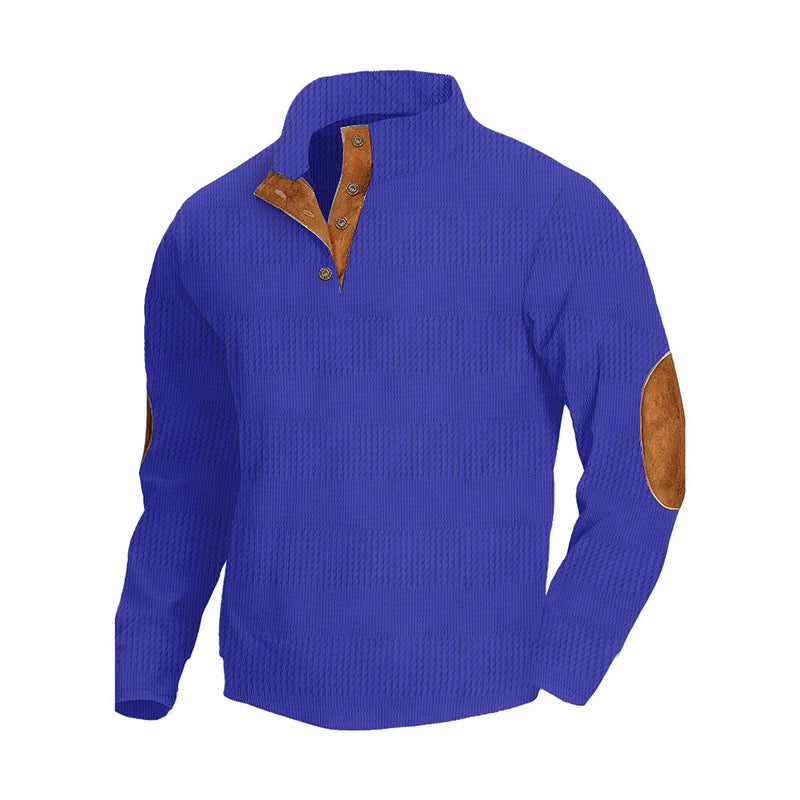 Men's fashionable sweater with textured design and leather details Lisslune