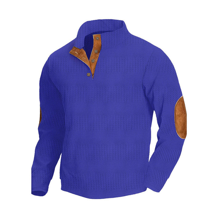 Men's fashionable sweater with textured design and leather details Lisslune