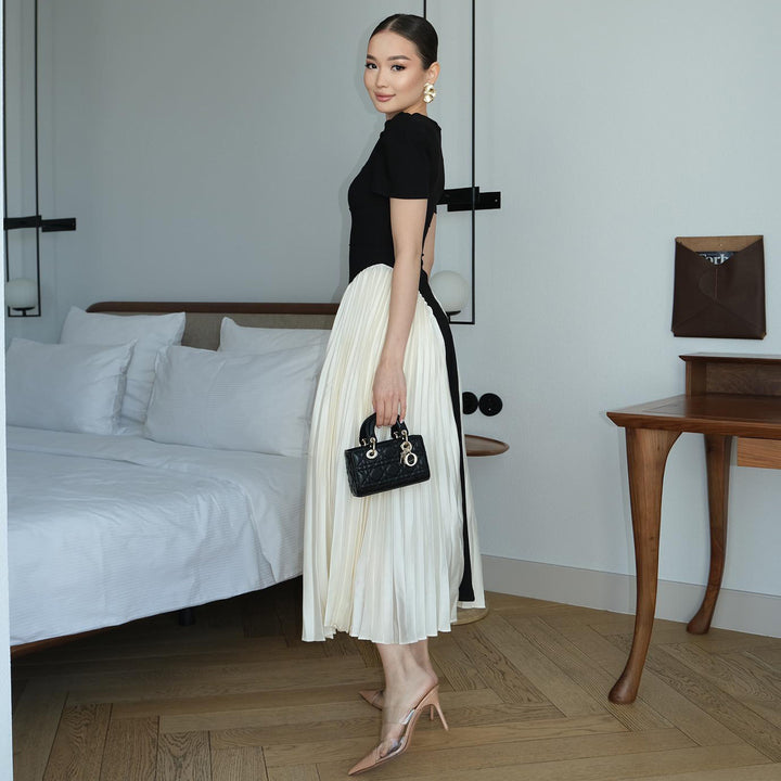 Ladies Maxi Dress with unique cut-out and draped skirt Lisslune