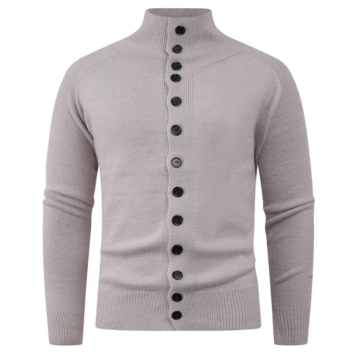 Men's cardigan with modern stand-up collar and button closure Lisslune