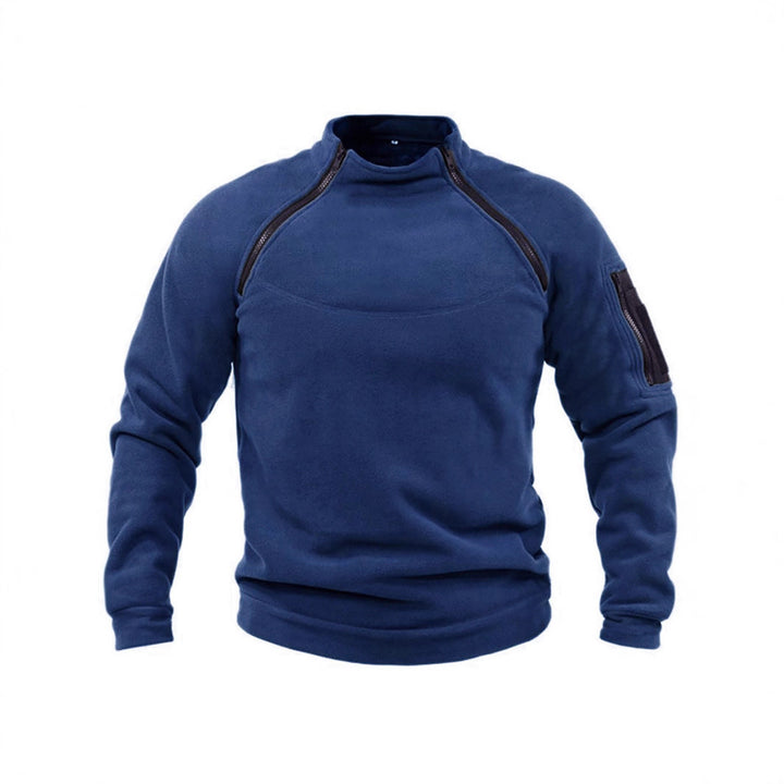 Men's thermal fleece pullover with high collar and practical pockets Lisslune