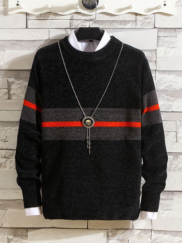Men's stylish sweater with striped design and high comfort Lisslune