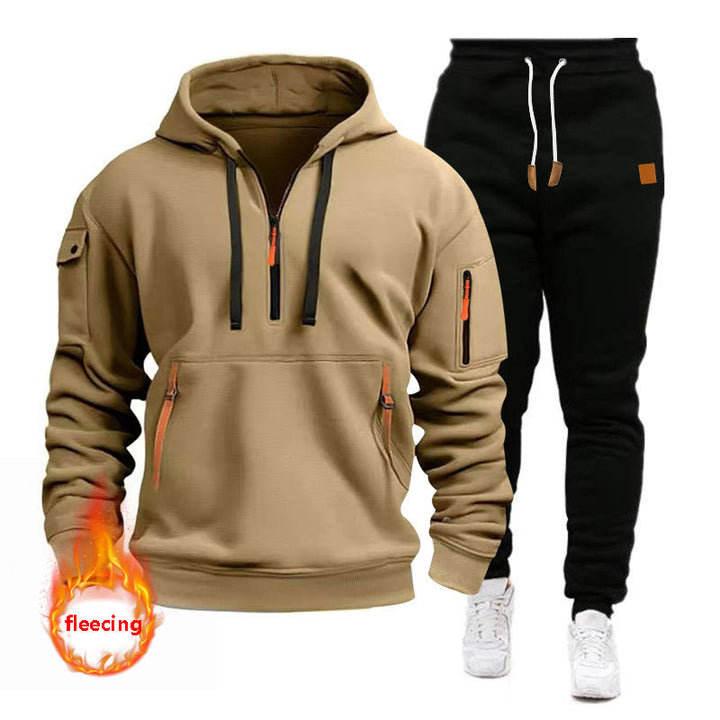 Men's Sports Hoodie Set with Functional Pockets and Breathable Properties Lisslune