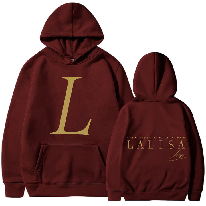 Women's hoodie with stylish initials print and generous kangaroo pocket Lisslune
