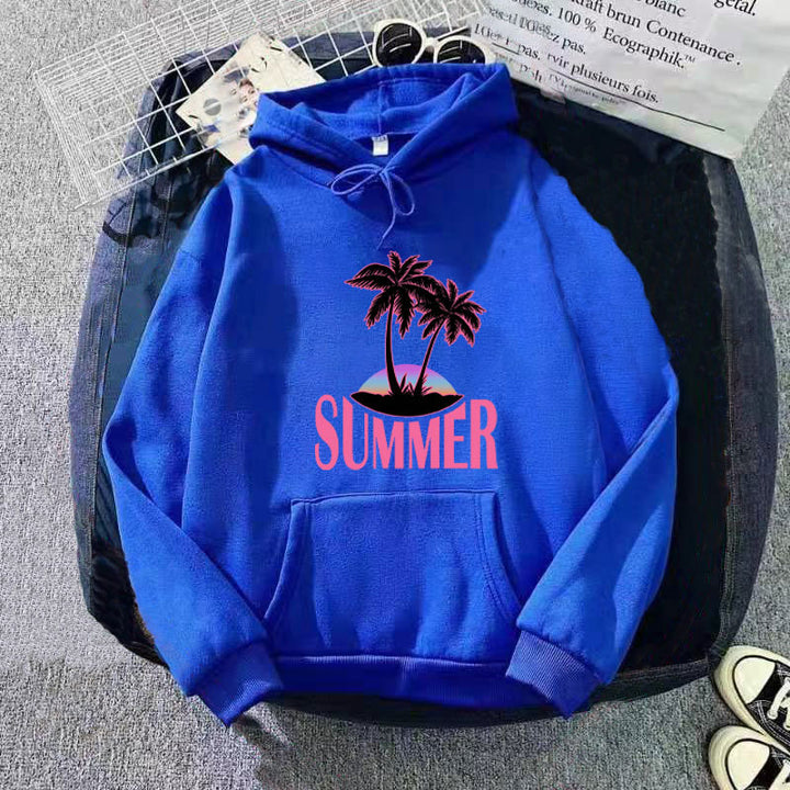 Women's hoodie with summer motif and tropical palm print Lisslune