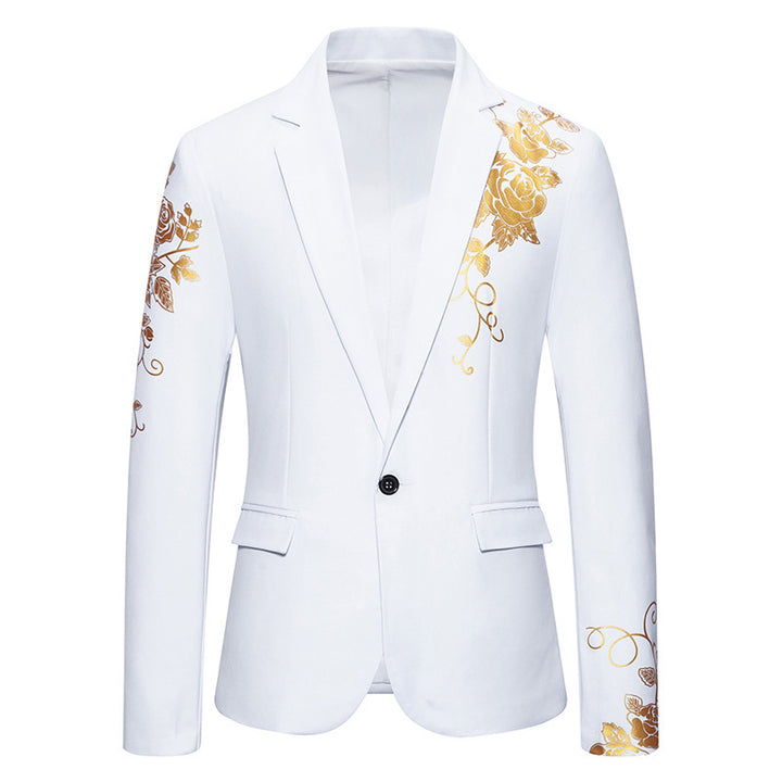 Men's elegant blazer with floral gold pattern Lisslune