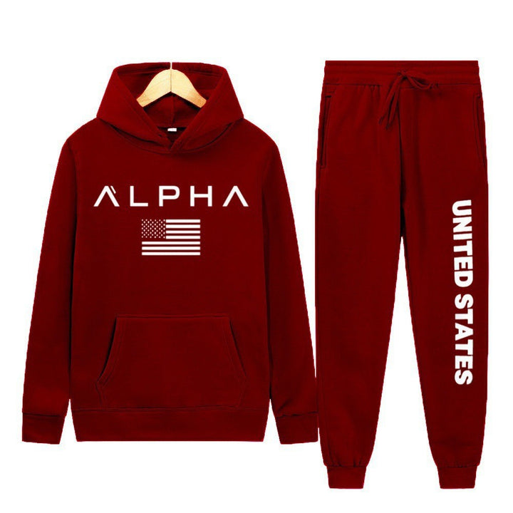 Women's hoodie and jogging pants set with creative front print and sporty cut Lisslune