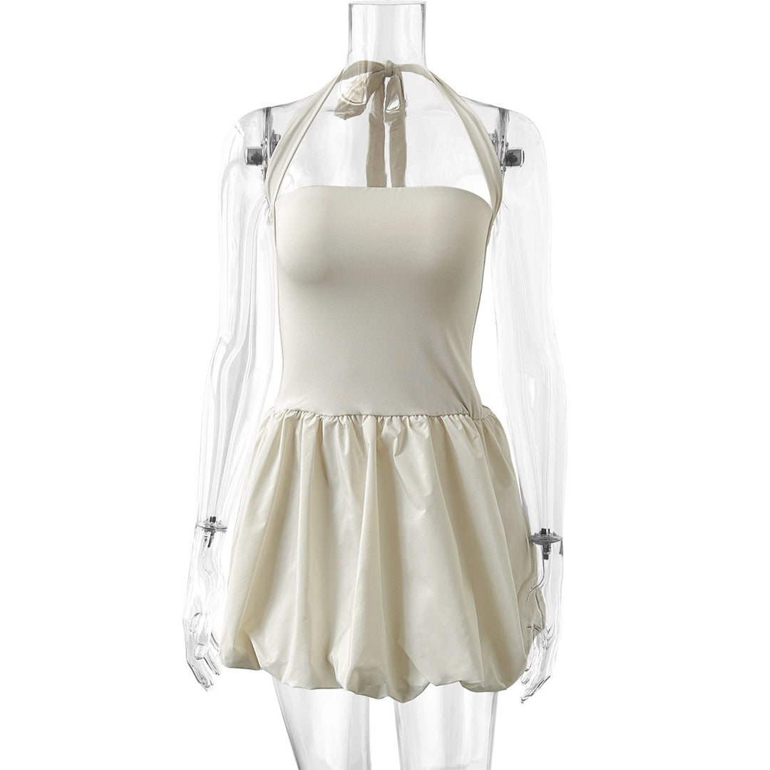 Damen Kleid mit schulterfreiem Design und lässigem Rock Lisslune