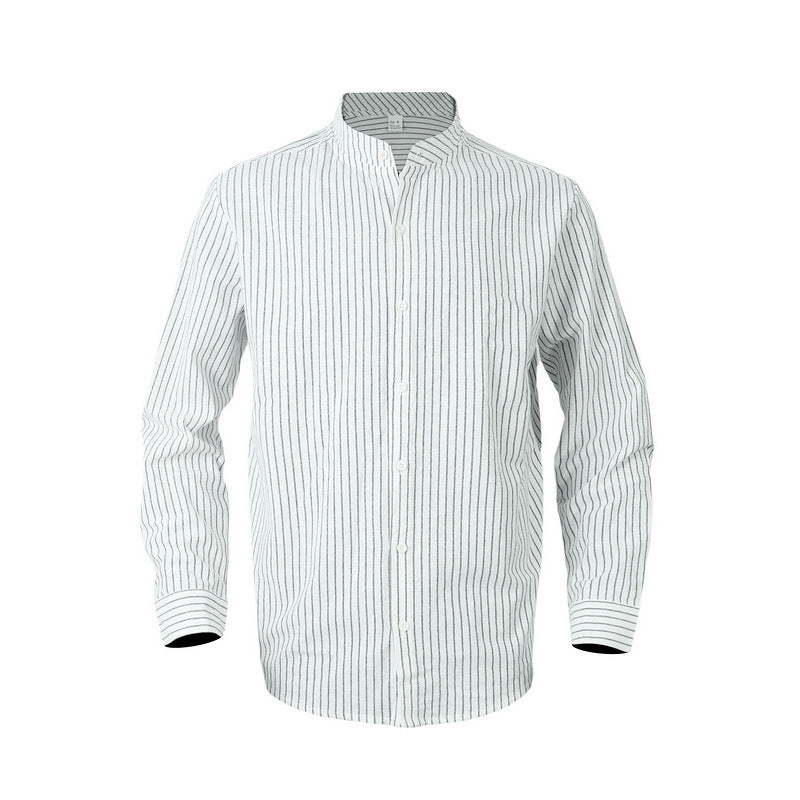 Men's Long Sleeve Shirt with Textured Design and Elegant Button Placket Lisslune
