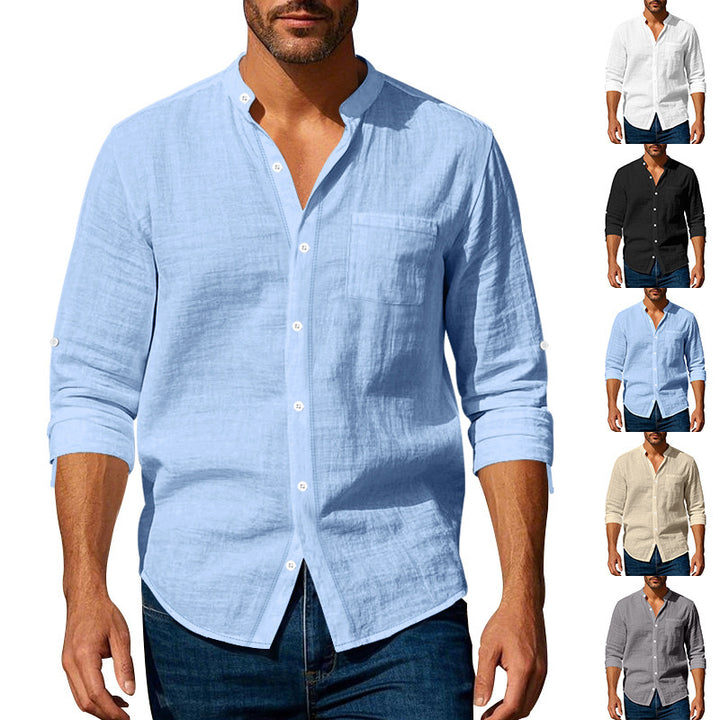 Men's Lightweight Long Sleeve Shirt made of breathable cotton in a casual design Lisslune