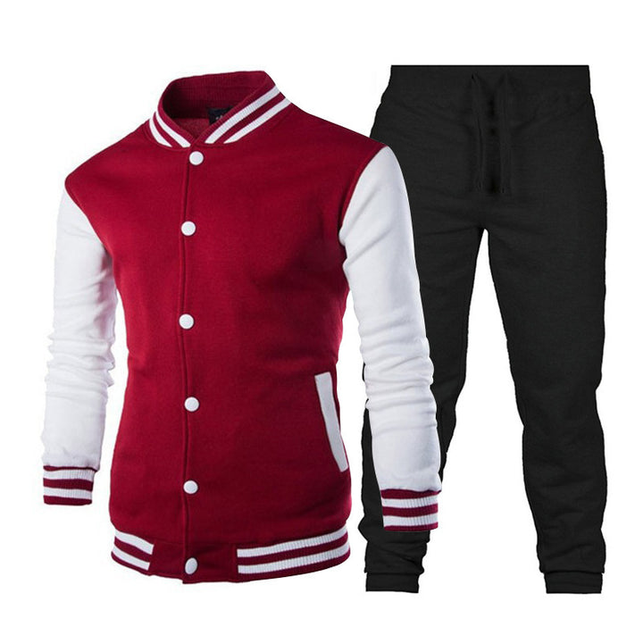 Men's sporty leisure set with stylish baseball jacket and comfortable jogging pants Lisslune