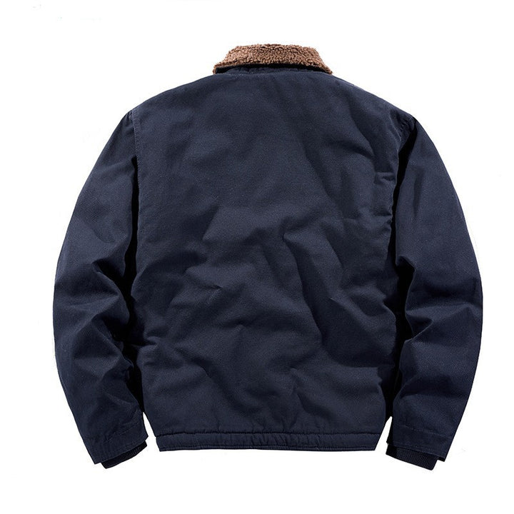 Men's Casual Bomber Jacket with Cozy Fleece Collar Lisslune