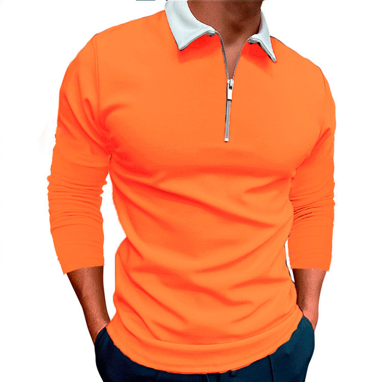 Men's sporty sweater with 1/4 zipper and contrasting collar Lisslune