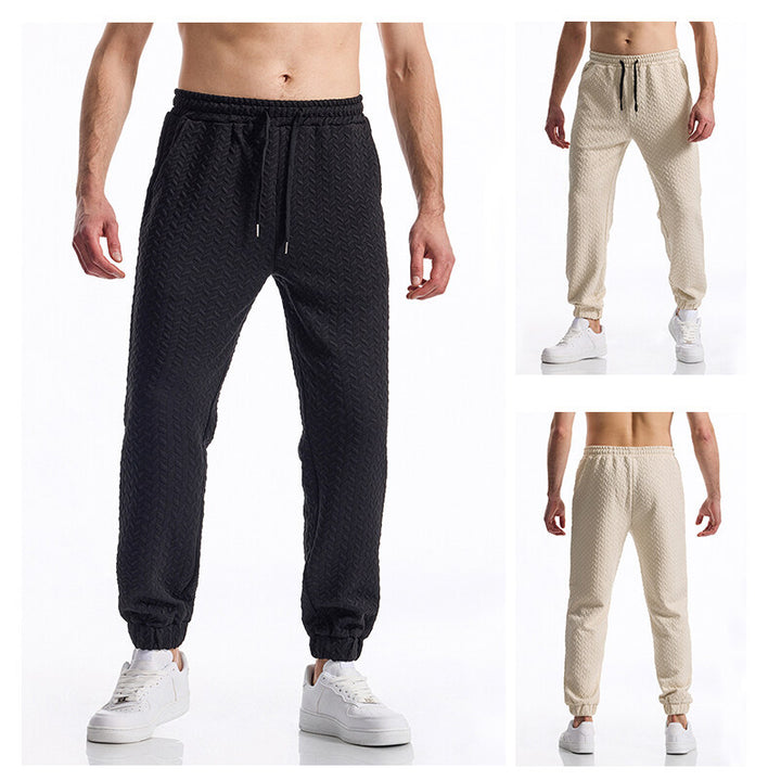 Men's sporty leisure pants with textured design Lisslune