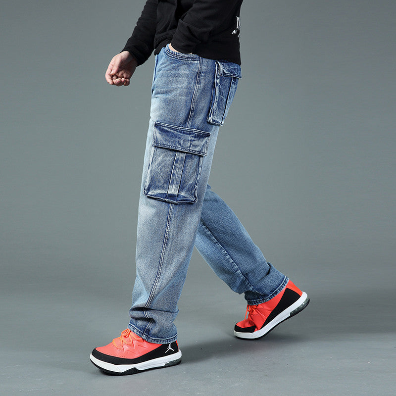 Men's cargo jeans with practical side and back pockets Lisslune