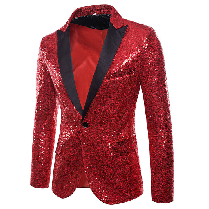 Men's functional blazer with sequins and classic lapel Lisslune