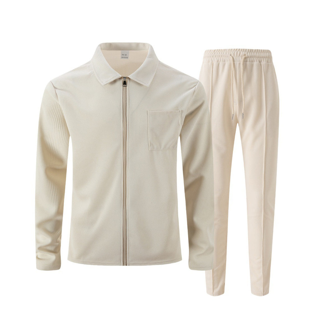 Men's sporty leisure set with zipper and practical pockets Lisslune