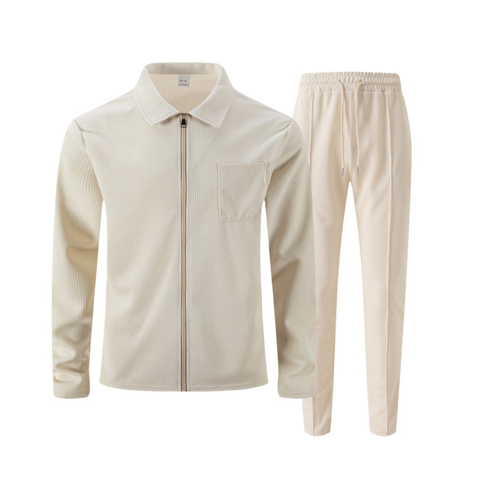 Men's sporty leisure set with zipper and practical pockets Lisslune