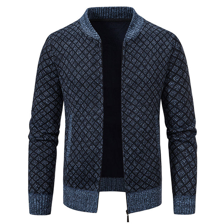 Men's fashionable knit blazer with fine textured pattern Lisslune