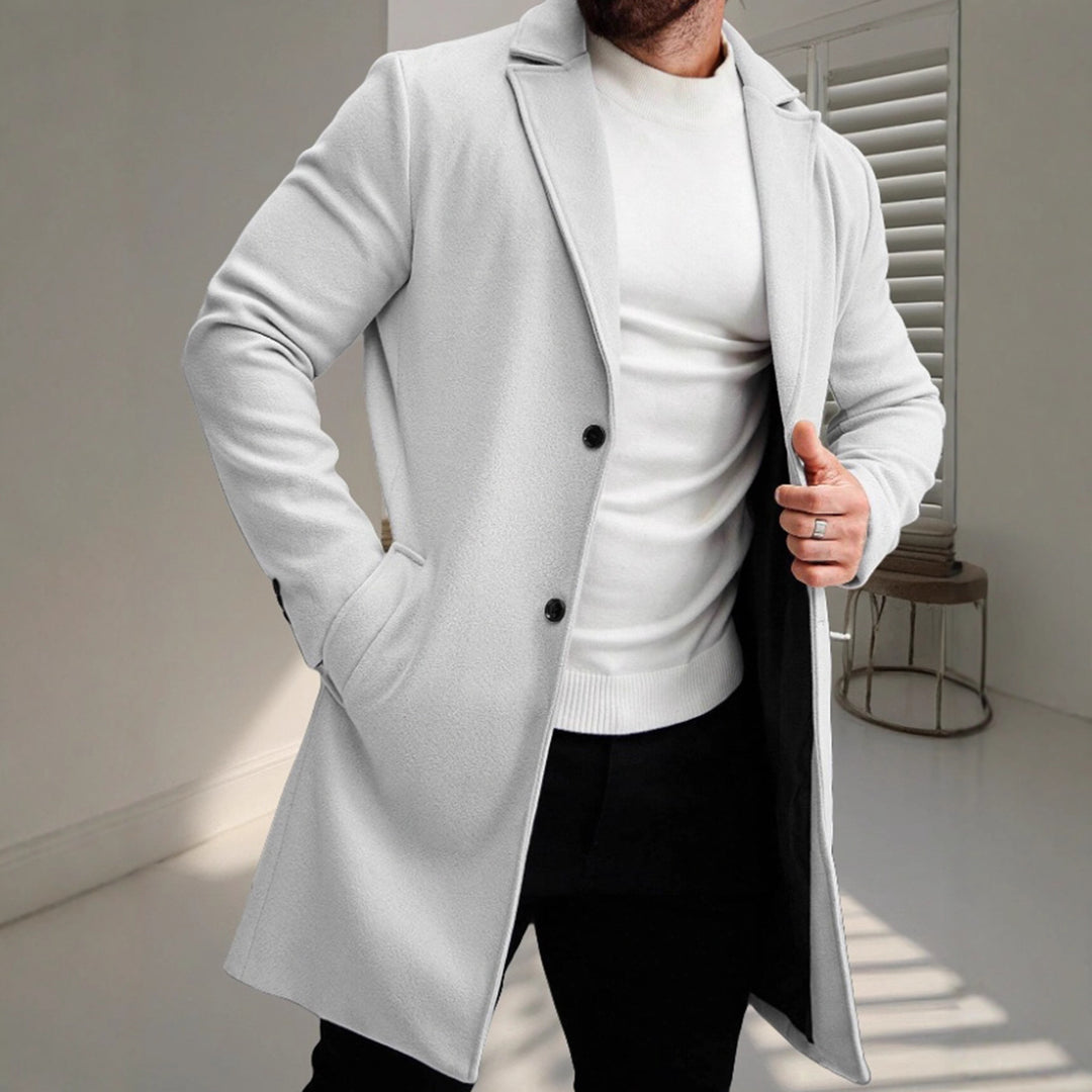 Men's elegant wool coat with slim silhouette Lisslune