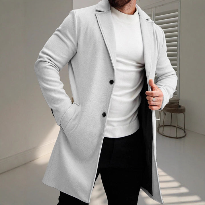 Men's elegant wool coat with slim silhouette Lisslune