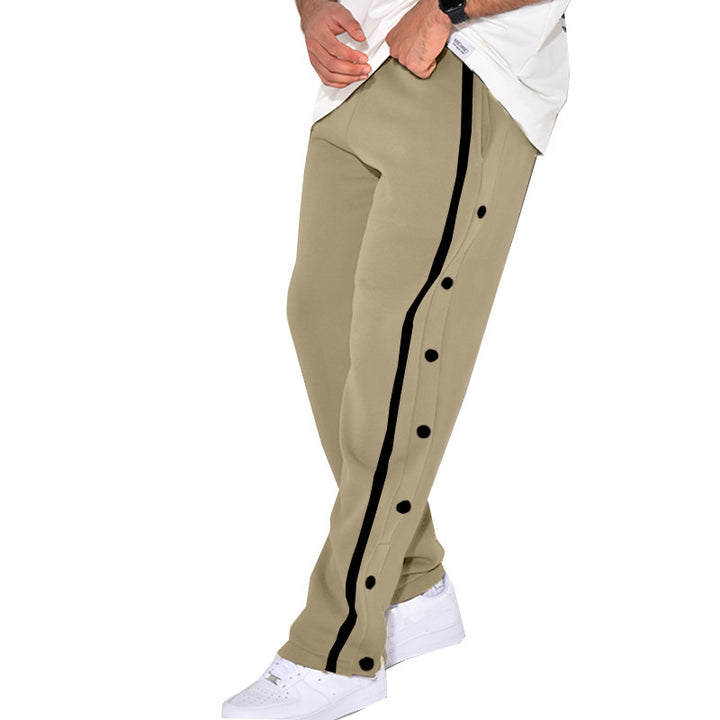 Men's sporty joggers with side snap button closure and elastic waistband Lisslune