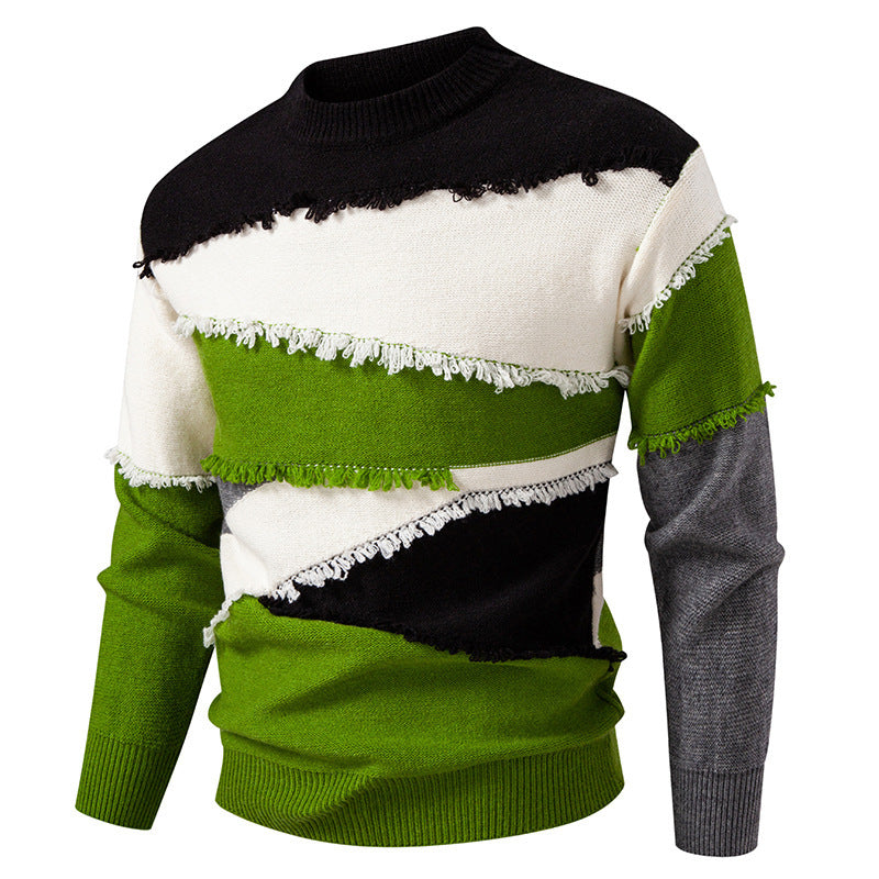 Men's fashionable sweater with fringed details Lisslune
