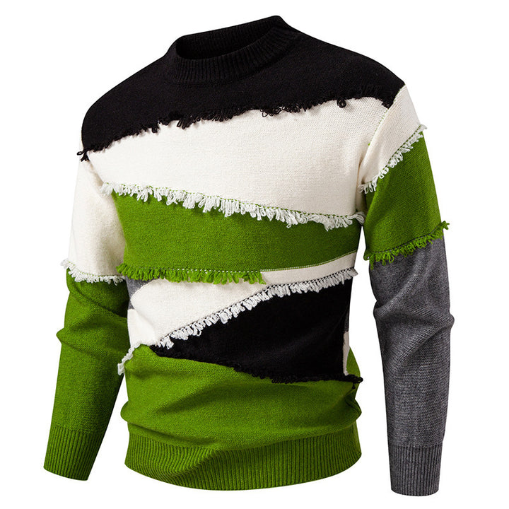 Men's fashionable sweater with fringed details Lisslune