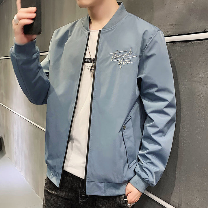 Men's sporty bomber jacket with elegant embroidery Lisslune